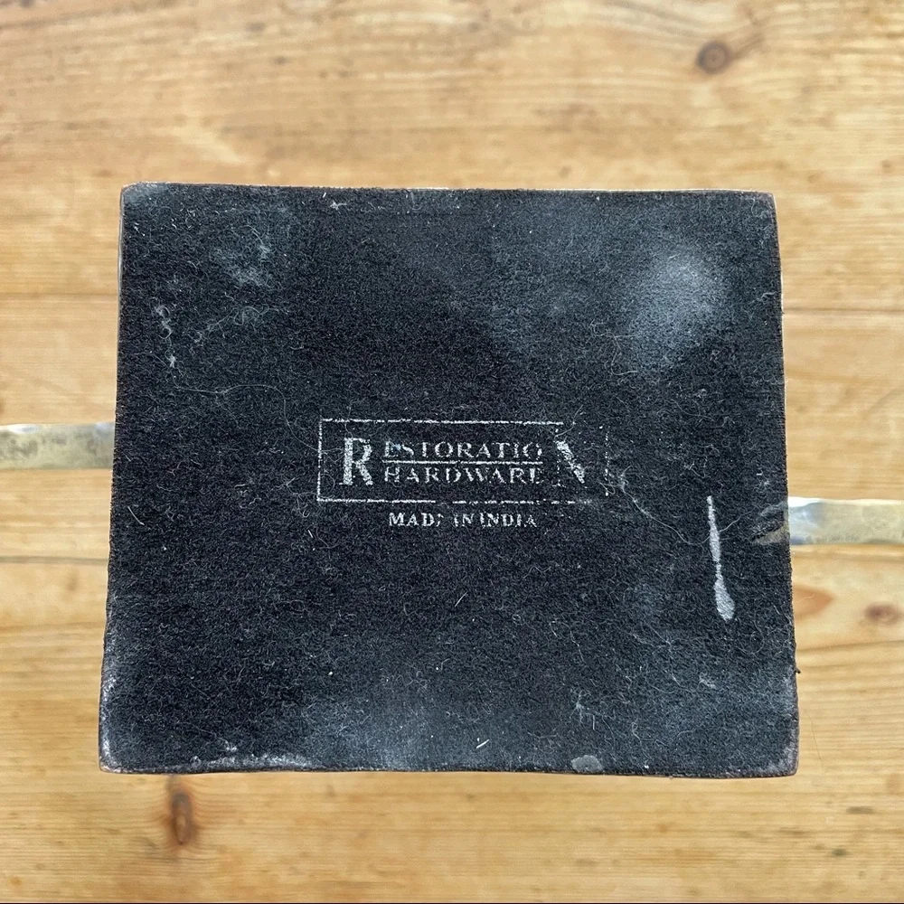 Restoration Hardware De Loupe candelabra. Modern rustic silver candle holder.